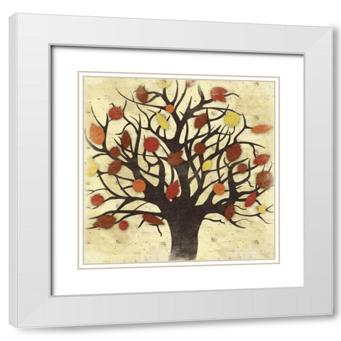 Fall Tree White Modern Wood Framed Art Print with Double Matting by Grey, Jace