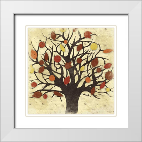 Fall Tree White Modern Wood Framed Art Print with Double Matting by Grey, Jace