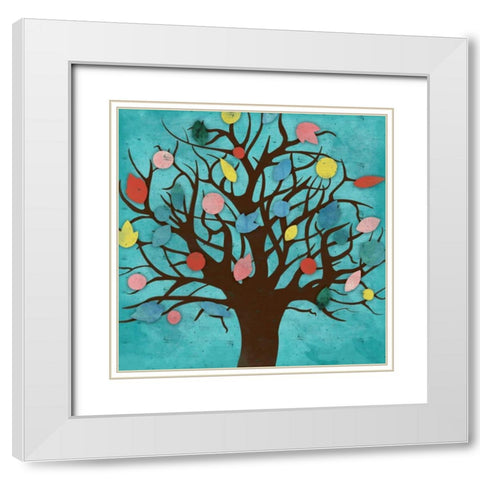 Tree White Modern Wood Framed Art Print with Double Matting by Grey, Jace