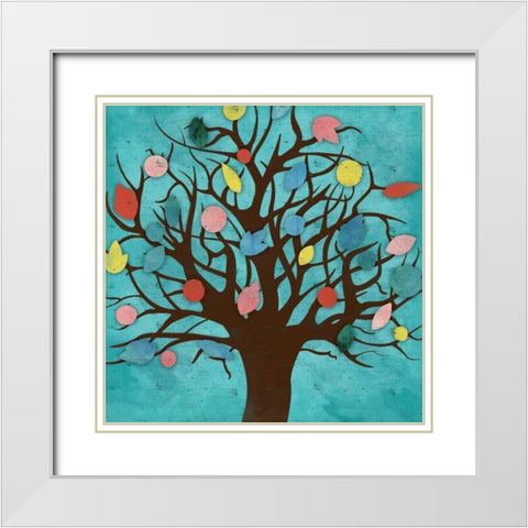 Tree White Modern Wood Framed Art Print with Double Matting by Grey, Jace