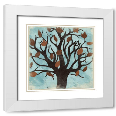Tree White Modern Wood Framed Art Print with Double Matting by Grey, Jace