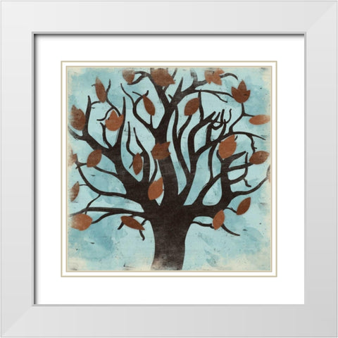 Tree White Modern Wood Framed Art Print with Double Matting by Grey, Jace