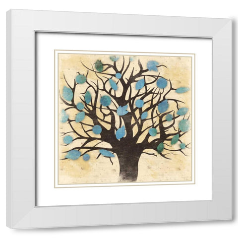 Tree White Modern Wood Framed Art Print with Double Matting by Grey, Jace