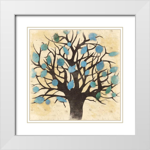 Tree White Modern Wood Framed Art Print with Double Matting by Grey, Jace