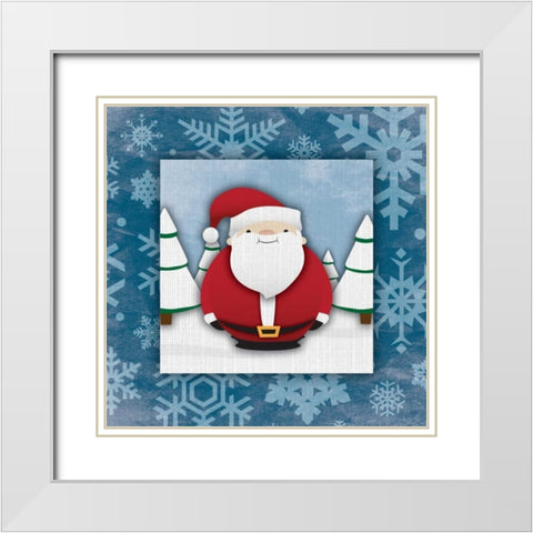 Santa White Modern Wood Framed Art Print with Double Matting by Grey, Jace