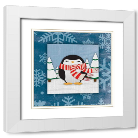Penguin White Modern Wood Framed Art Print with Double Matting by Grey, Jace