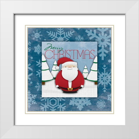 Merry christmas White Modern Wood Framed Art Print with Double Matting by Grey, Jace