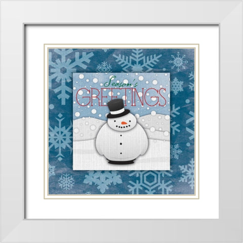 Seasons Greeting White Modern Wood Framed Art Print with Double Matting by Grey, Jace