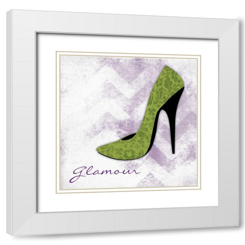 Glamour White Modern Wood Framed Art Print with Double Matting by Grey, Jace