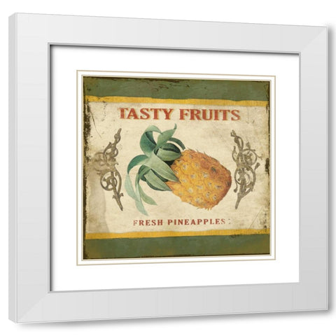 Pineapple White Modern Wood Framed Art Print with Double Matting by Grey, Jace