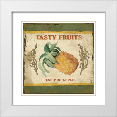 Pineapple White Modern Wood Framed Art Print with Double Matting by Grey, Jace