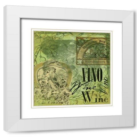 WINE White Modern Wood Framed Art Print with Double Matting by Grey, Jace