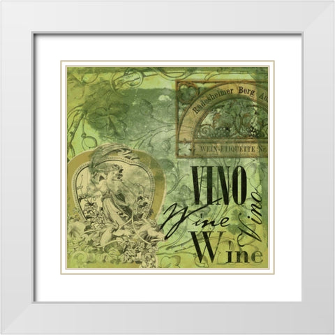 WINE White Modern Wood Framed Art Print with Double Matting by Grey, Jace