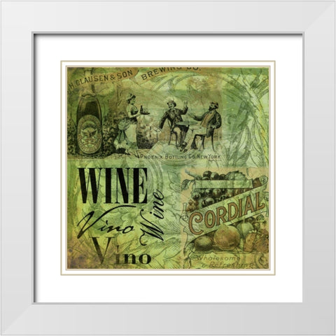 WINE 2 White Modern Wood Framed Art Print with Double Matting by Grey, Jace