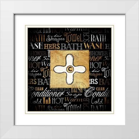 Cold Knob Bath Gold White Modern Wood Framed Art Print with Double Matting by Grey, Jace