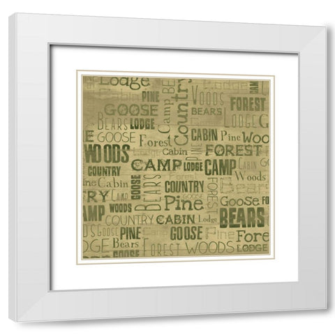Lodge White Modern Wood Framed Art Print with Double Matting by Grey, Jace