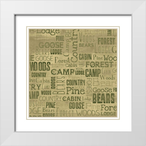 Lodge White Modern Wood Framed Art Print with Double Matting by Grey, Jace