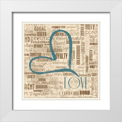 LOVE White Modern Wood Framed Art Print with Double Matting by Grey, Jace