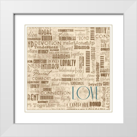 LOVE White Modern Wood Framed Art Print with Double Matting by Grey, Jace