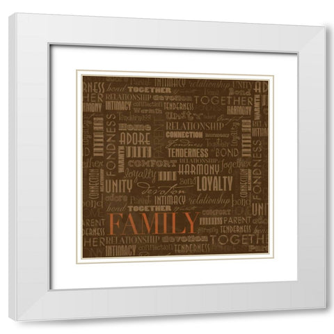 FAMILY White Modern Wood Framed Art Print with Double Matting by Grey, Jace