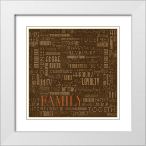 FAMILY White Modern Wood Framed Art Print with Double Matting by Grey, Jace