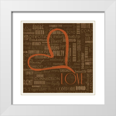 LOVE White Modern Wood Framed Art Print with Double Matting by Grey, Jace