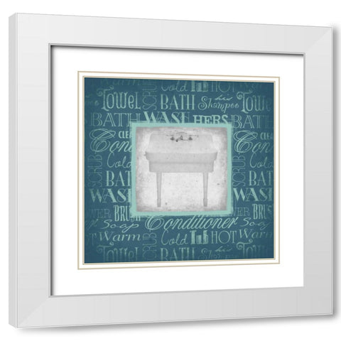 SINK White Modern Wood Framed Art Print with Double Matting by Grey, Jace