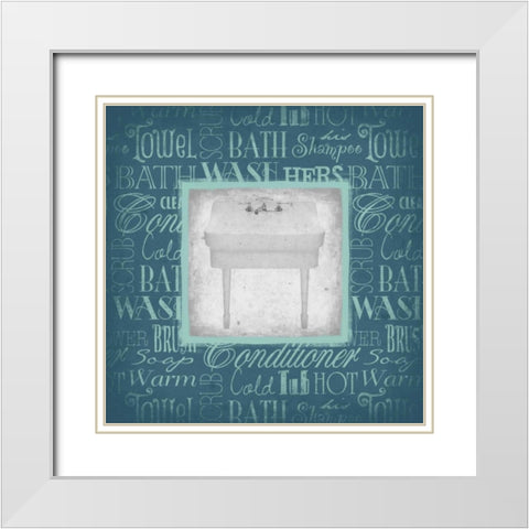 SINK White Modern Wood Framed Art Print with Double Matting by Grey, Jace