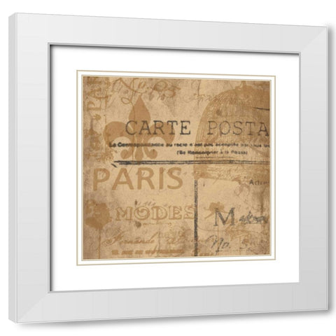 Paris B White Modern Wood Framed Art Print with Double Matting by Grey, Jace