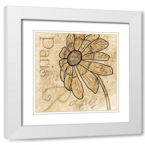 Paris 9 White Modern Wood Framed Art Print with Double Matting by Grey, Jace