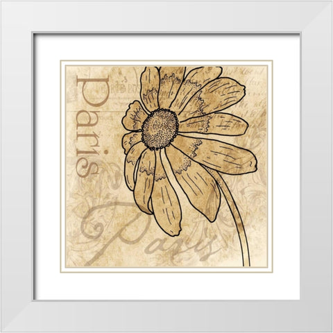 Paris 9 White Modern Wood Framed Art Print with Double Matting by Grey, Jace