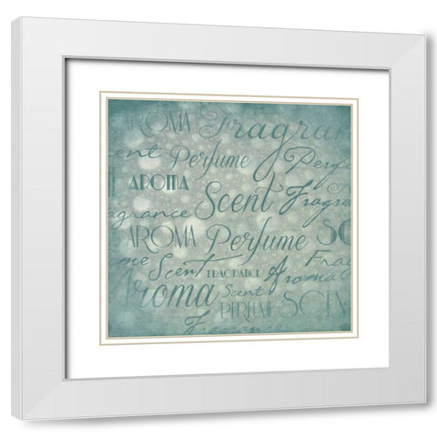 Typography  bubbles White Modern Wood Framed Art Print with Double Matting by Grey, Jace