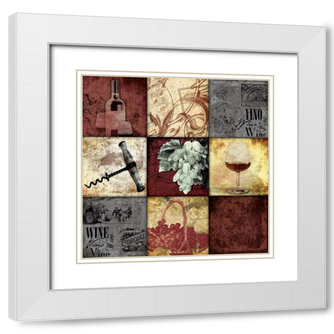 Wine 9 patch White Modern Wood Framed Art Print with Double Matting by Grey, Jace