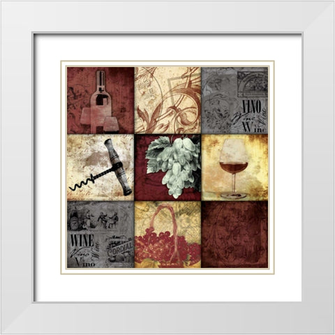 Wine 9 patch White Modern Wood Framed Art Print with Double Matting by Grey, Jace