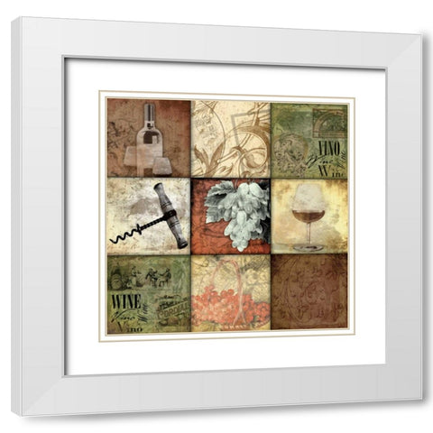 Wine 9 patch White Modern Wood Framed Art Print with Double Matting by Grey, Jace