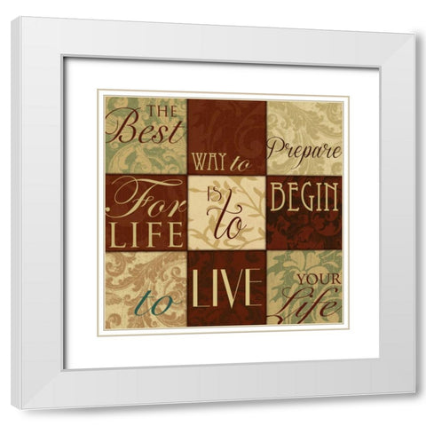 9 patch White Modern Wood Framed Art Print with Double Matting by Grey, Jace