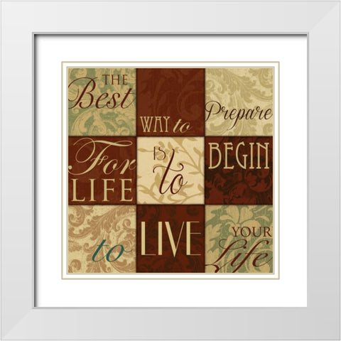 9 patch White Modern Wood Framed Art Print with Double Matting by Grey, Jace