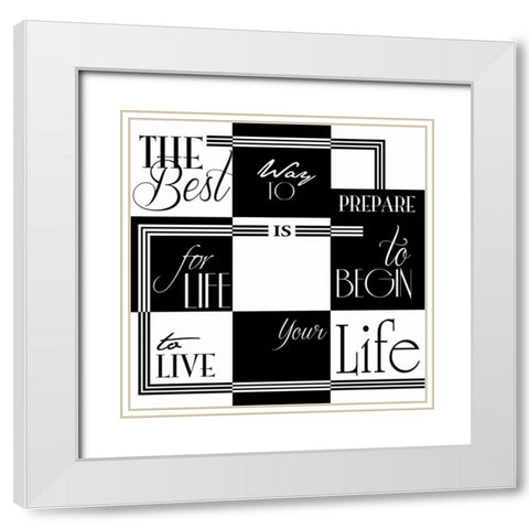 9 patch White Modern Wood Framed Art Print with Double Matting by Grey, Jace