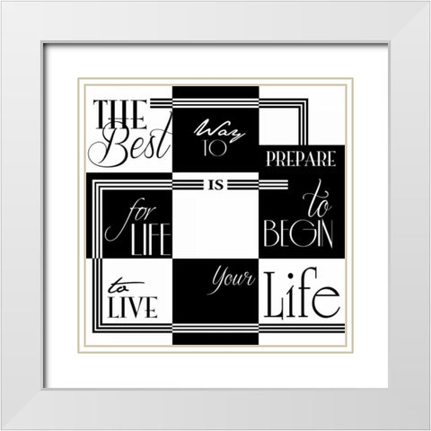 9 patch White Modern Wood Framed Art Print with Double Matting by Grey, Jace