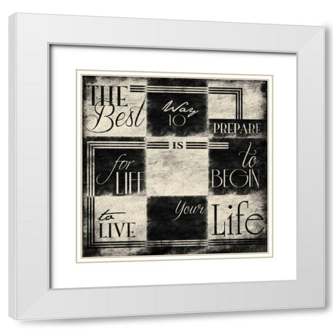 9 patch White Modern Wood Framed Art Print with Double Matting by Grey, Jace