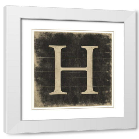 H White Modern Wood Framed Art Print with Double Matting by Grey, Jace