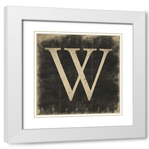 W White Modern Wood Framed Art Print with Double Matting by Grey, Jace