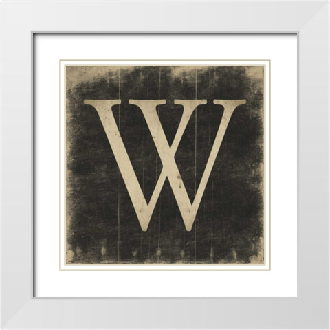 W White Modern Wood Framed Art Print with Double Matting by Grey, Jace