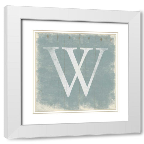 W White Modern Wood Framed Art Print with Double Matting by Grey, Jace
