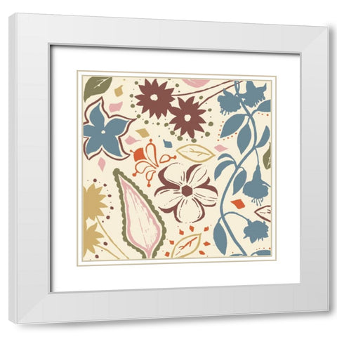 Basic Floral White Modern Wood Framed Art Print with Double Matting by Grey, Jace