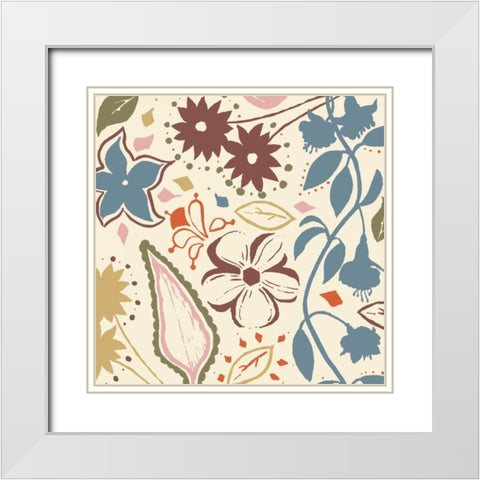 Basic Floral White Modern Wood Framed Art Print with Double Matting by Grey, Jace