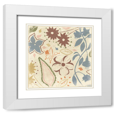 Basic Floral 2 White Modern Wood Framed Art Print with Double Matting by Grey, Jace