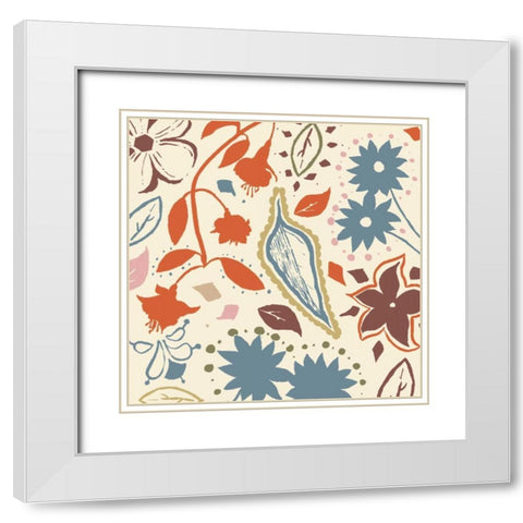 Basic Floral 3 White Modern Wood Framed Art Print with Double Matting by Grey, Jace