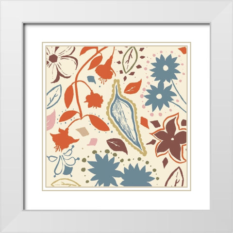 Basic Floral 3 White Modern Wood Framed Art Print with Double Matting by Grey, Jace