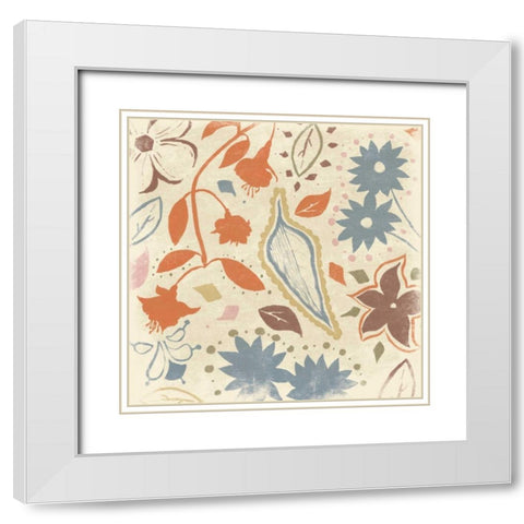 Basic Floral 4 White Modern Wood Framed Art Print with Double Matting by Grey, Jace